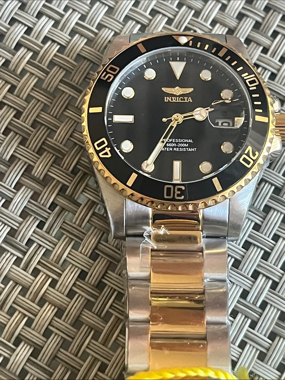 Invicta Two-Tone Black and Gold Diver Watch